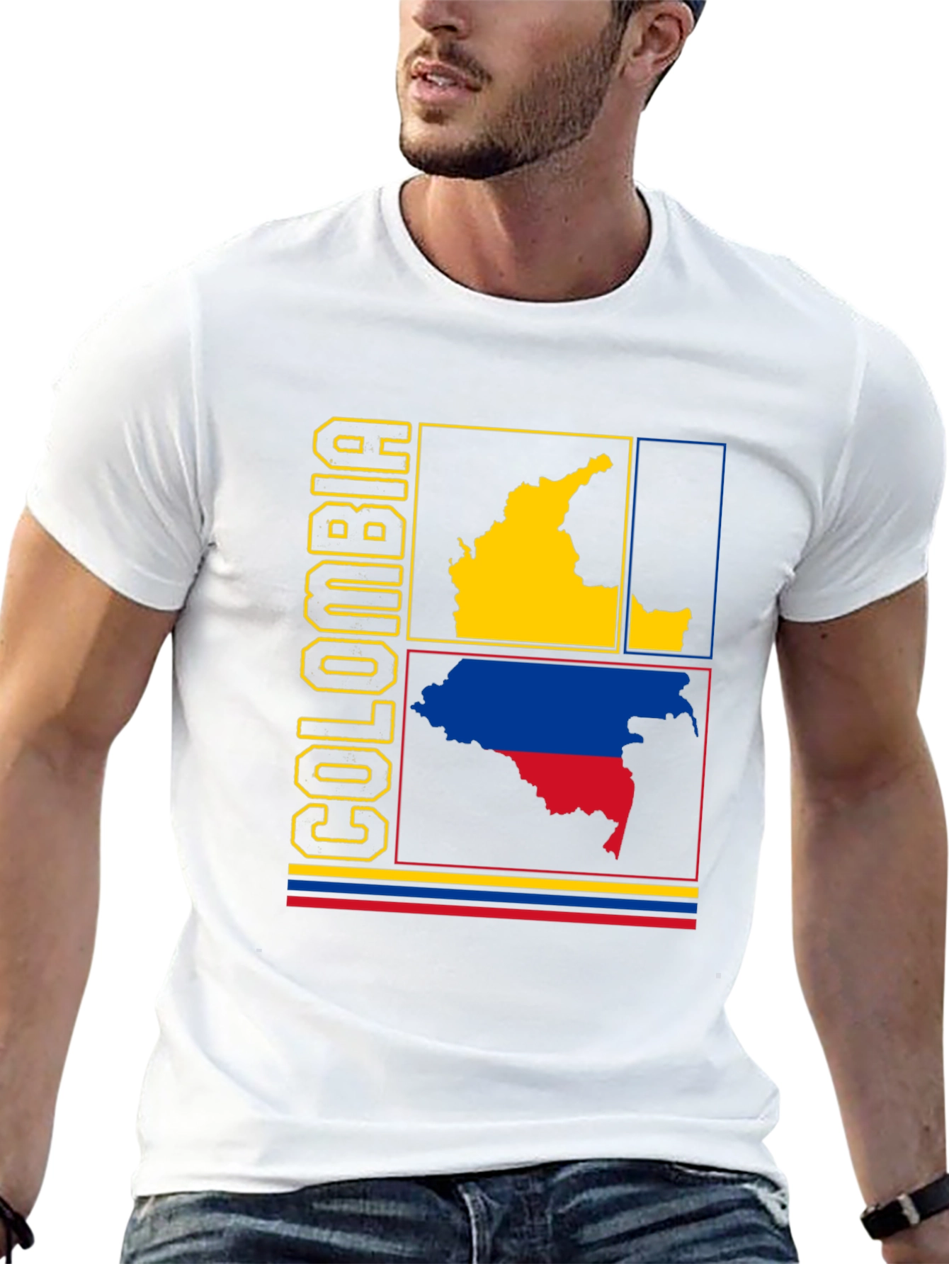 Colombia Map Graphic Tee - Black Cotton Shirt
