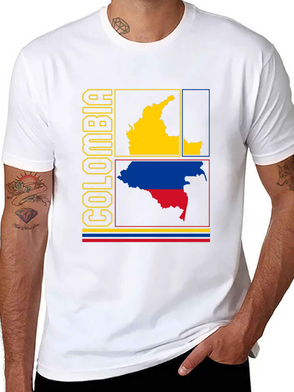 Colombia Map Graphic Tee - Black Cotton Shirt