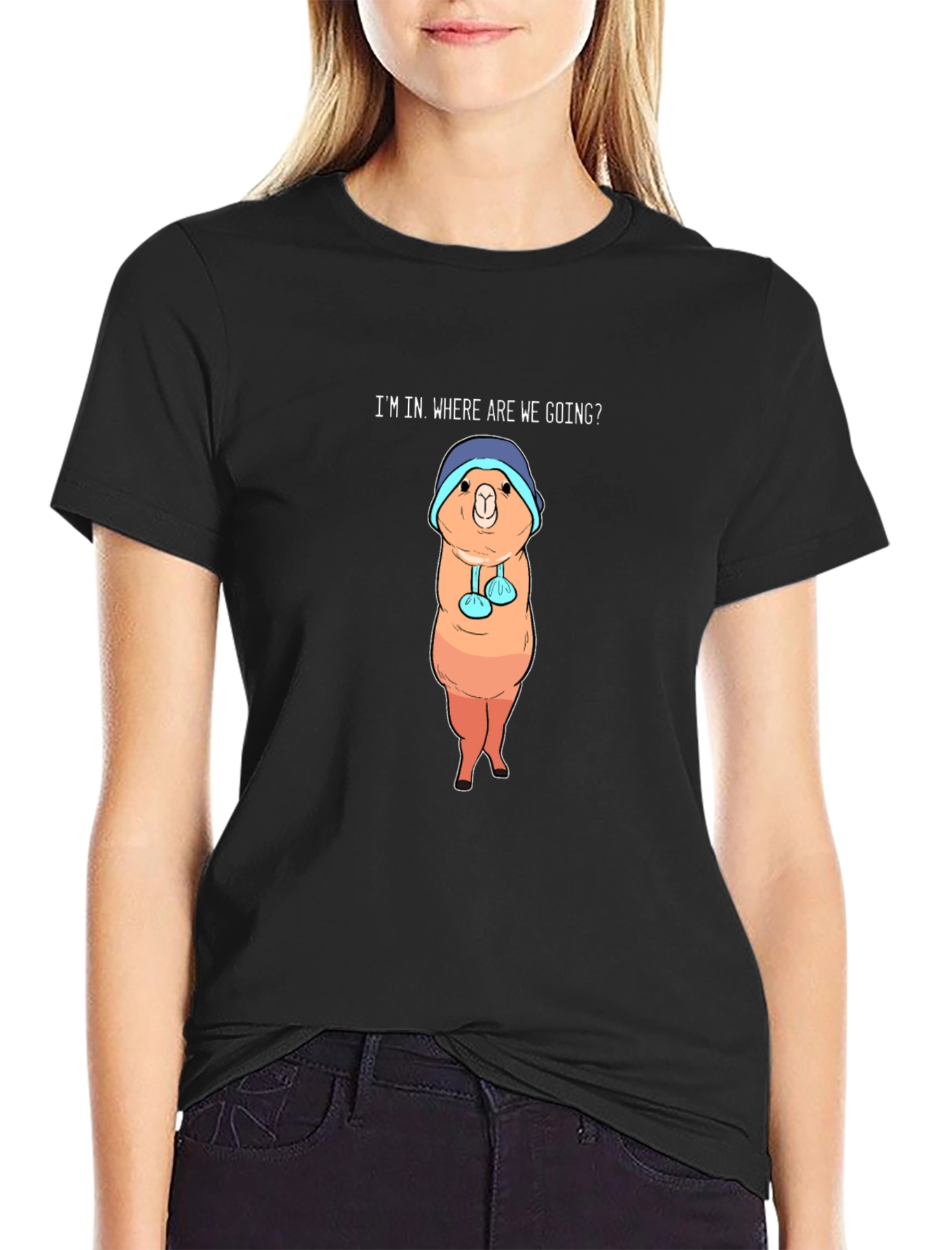 Alpaca Graphic Tee - Im In Where Are We Going?