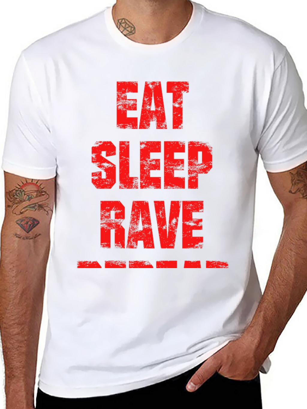 Eat Sleep Rave Black Graphic T-Shirt