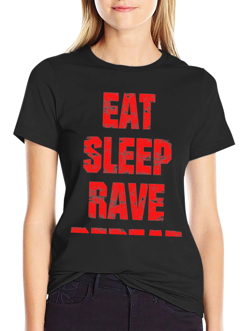 Eat Sleep Rave Black Graphic T-Shirt