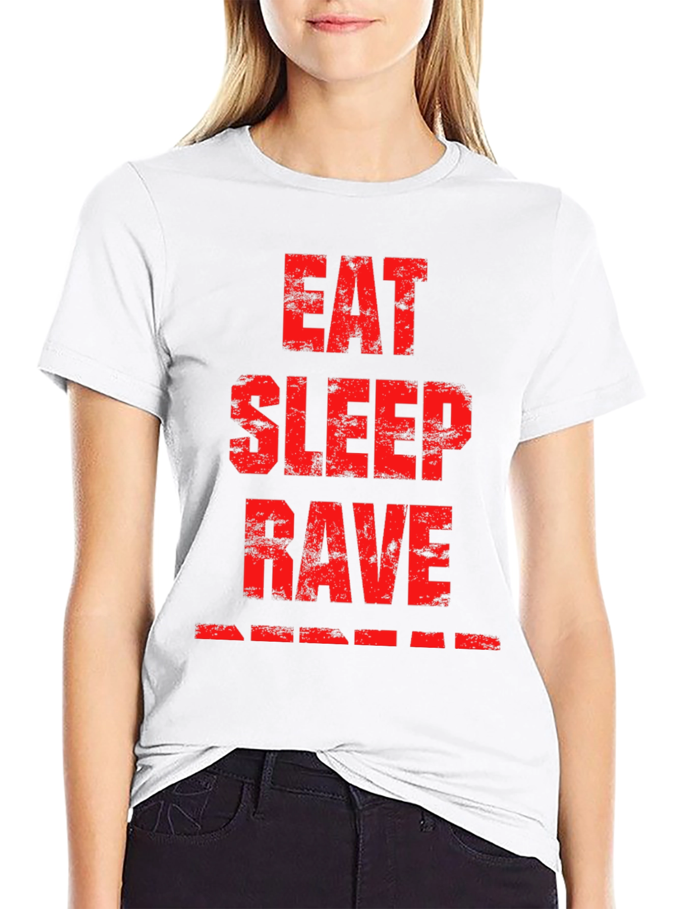 Eat Sleep Rave Black Graphic T-Shirt