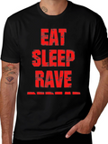 Eat Sleep Rave Black Graphic T-Shirt