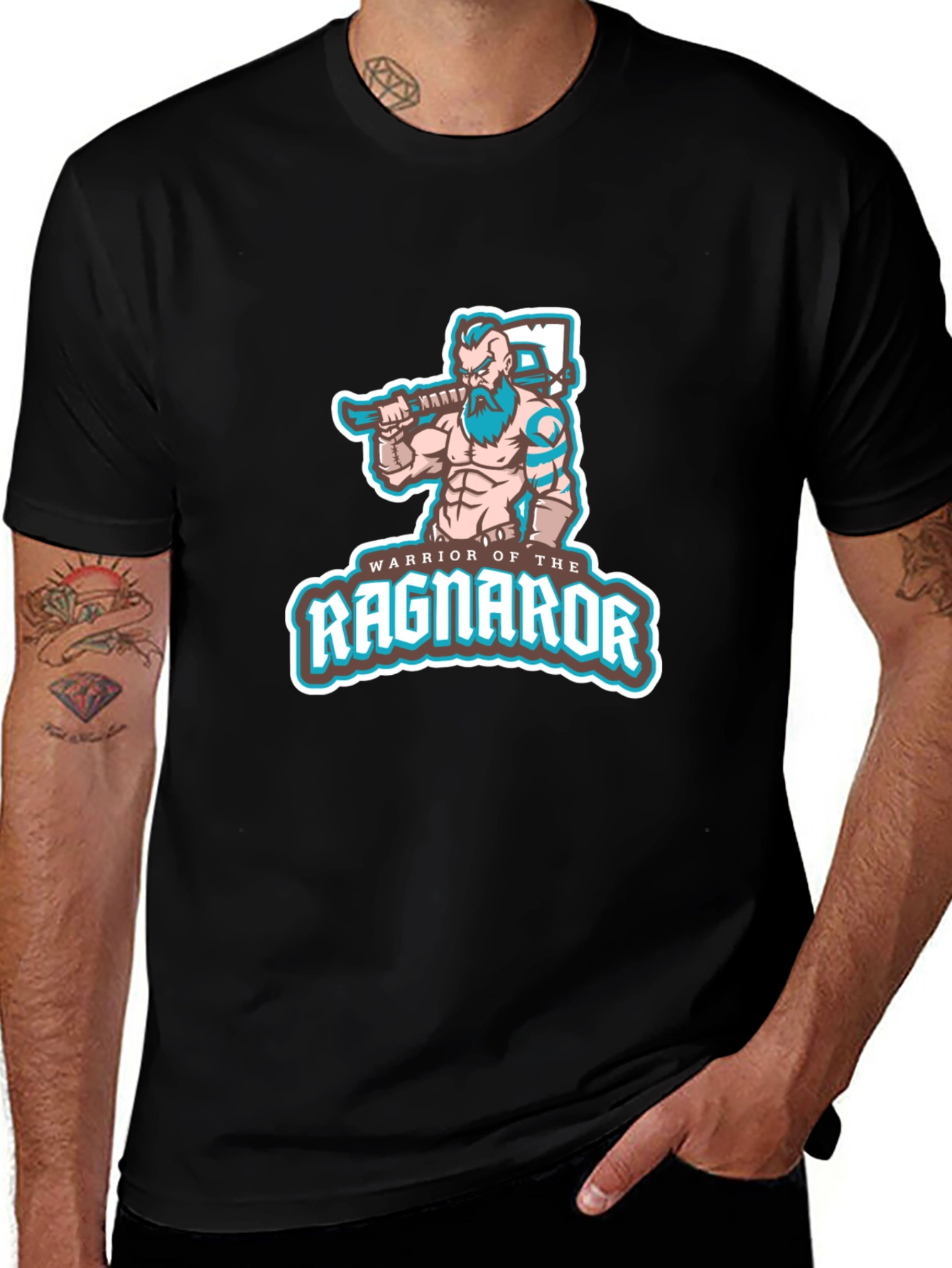 Warrior of Ragnarok T-Shirt - Black Viking Graphic Tee
