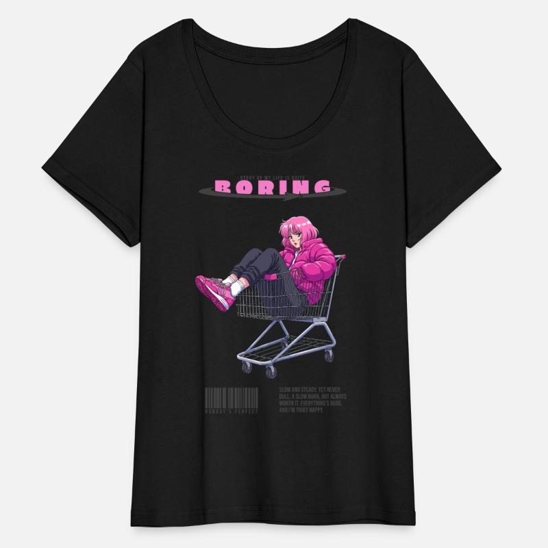 Pink Retro Anime Girl Shopping Cart - Vaporwave Ae