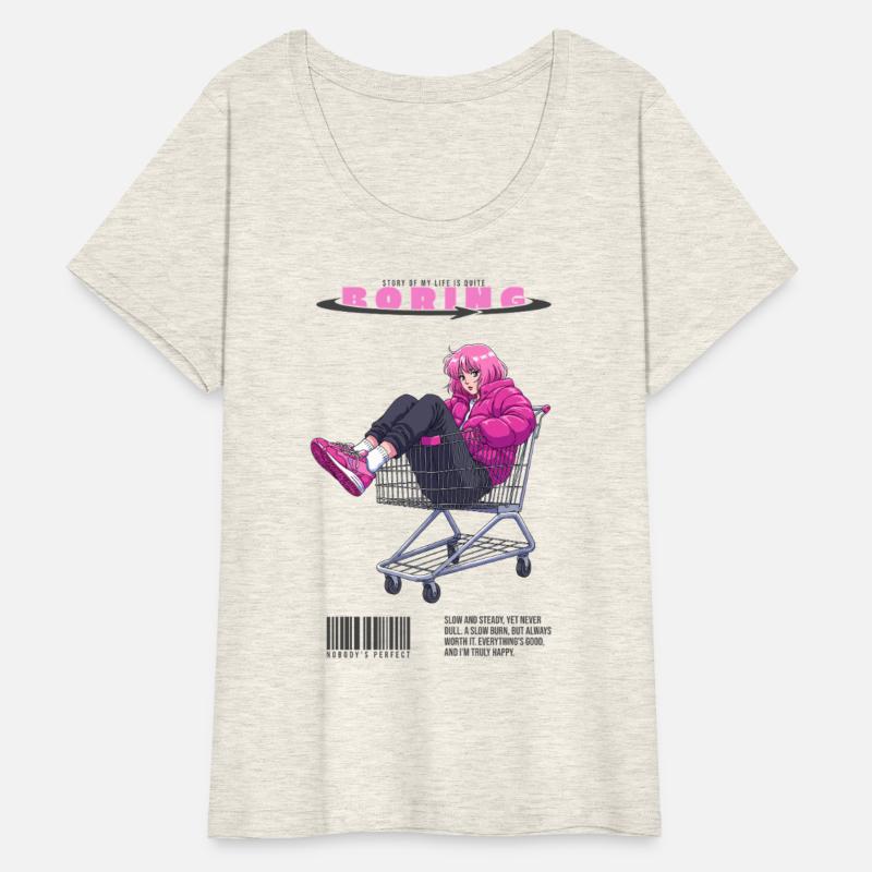 Pink Retro Anime Girl Shopping Cart - Vaporwave Ae