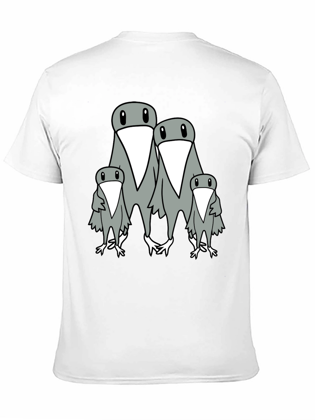 Penguin Family Graphic Print Mens Black T-Shirt
