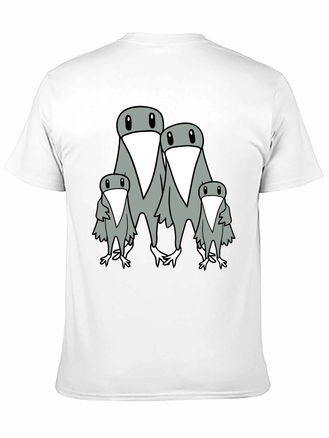 Penguin Family Graphic Print Mens Black T-Shirt