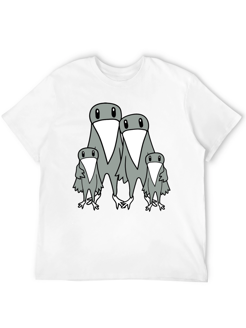 Penguin Family Graphic Print Mens Black T-Shirt