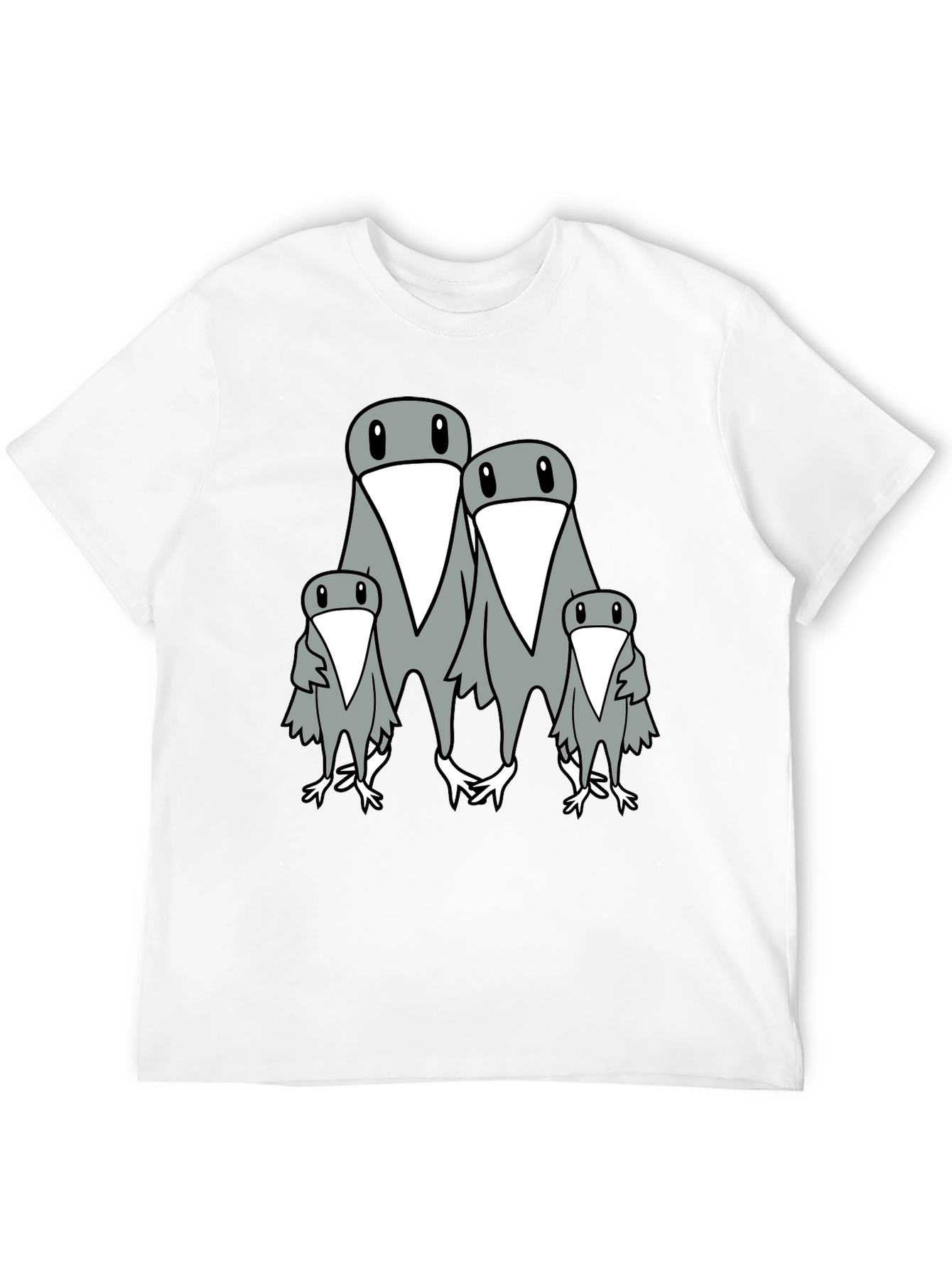 Penguin Family Graphic Print Mens Black T-Shirt