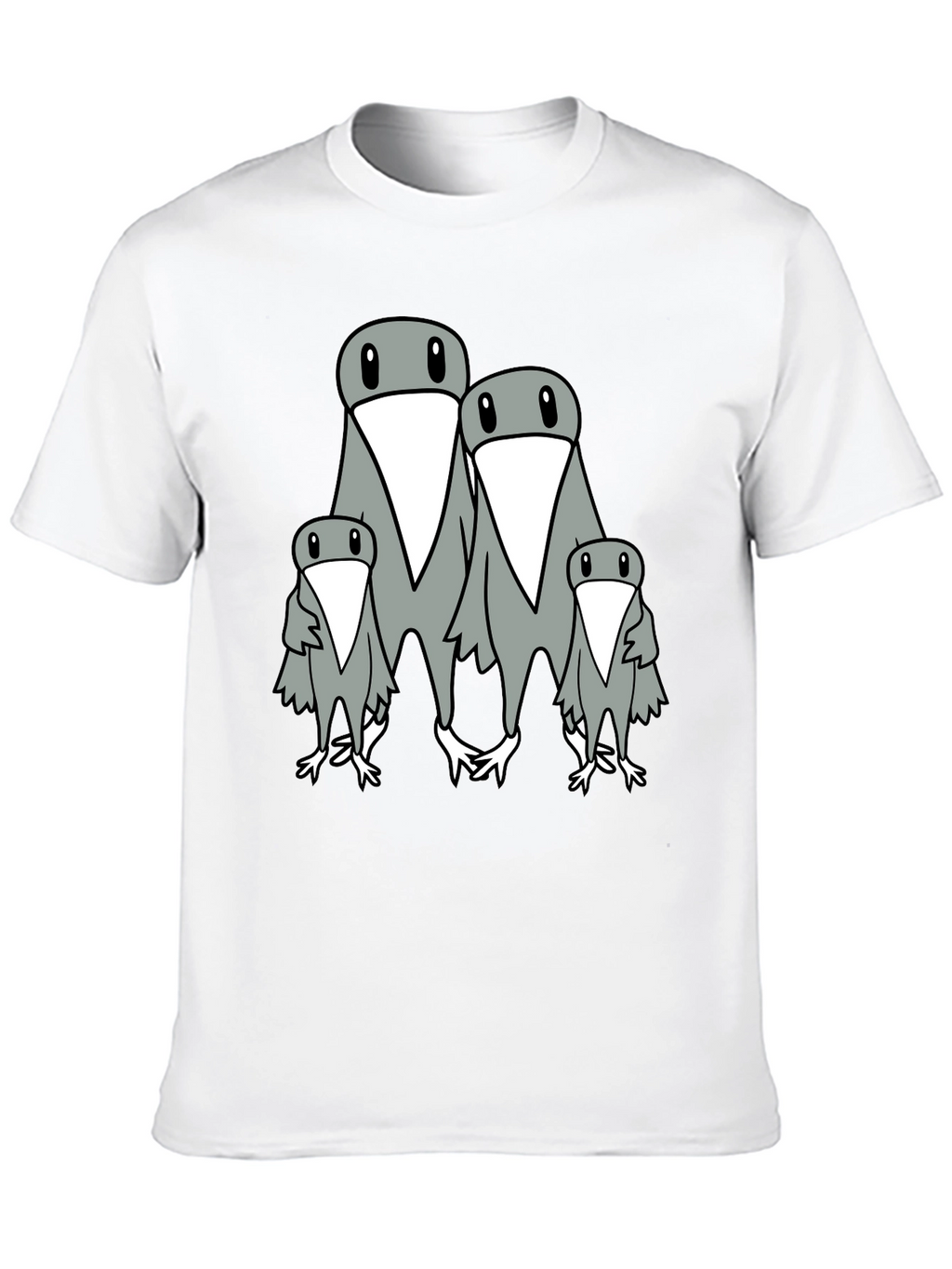Penguin Family Graphic Print Mens Black T-Shirt