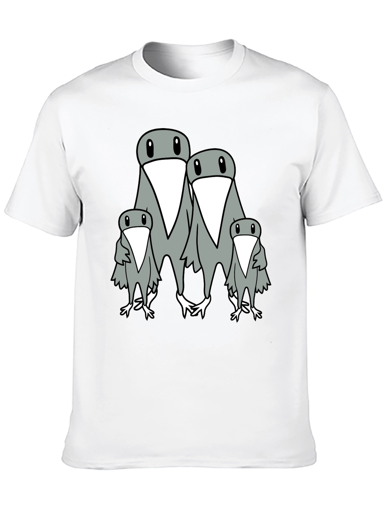 Penguin Family Graphic Print Mens Black T-Shirt