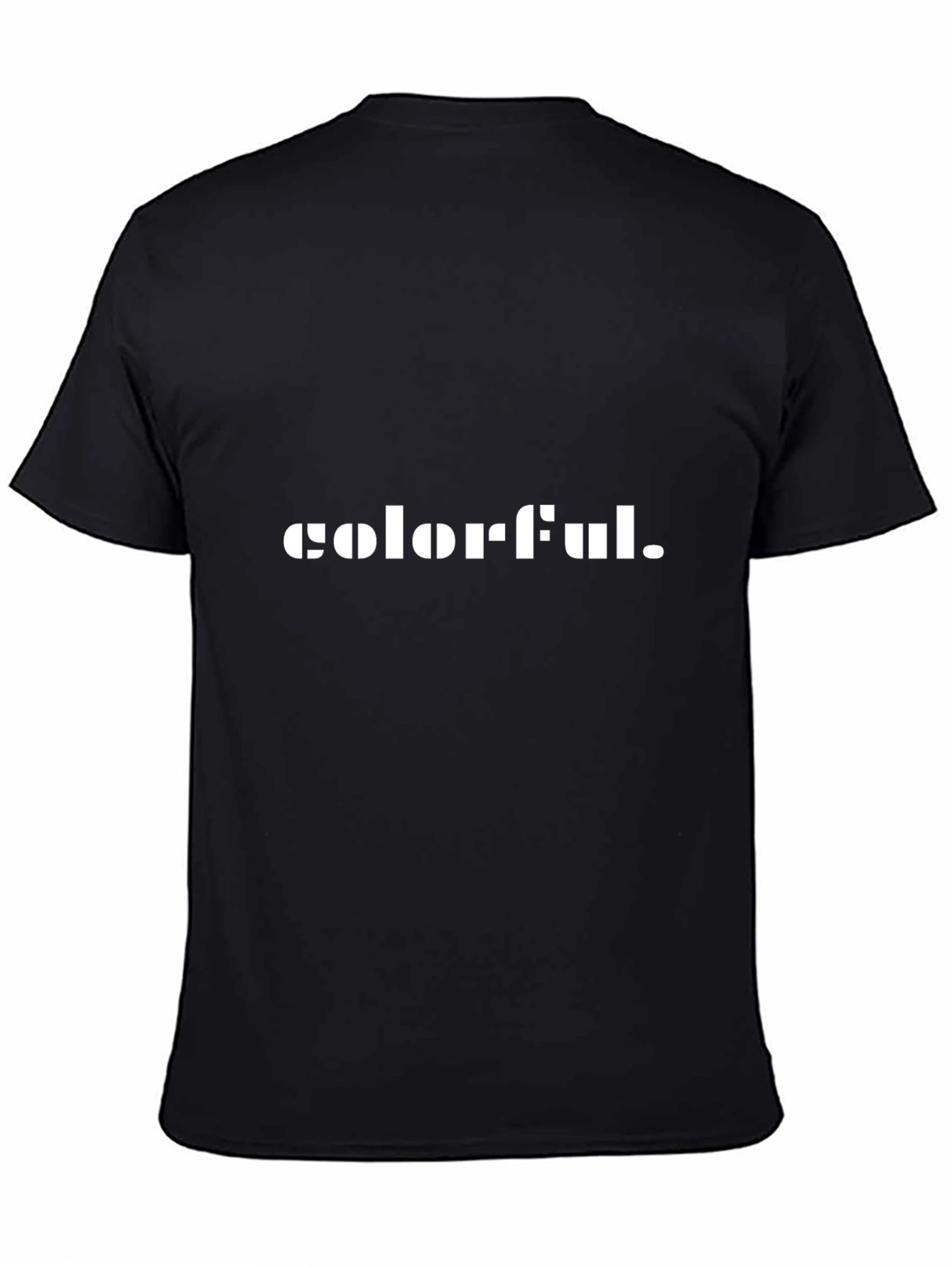Colorful Statement Tee - Black Graphic T-Shirt