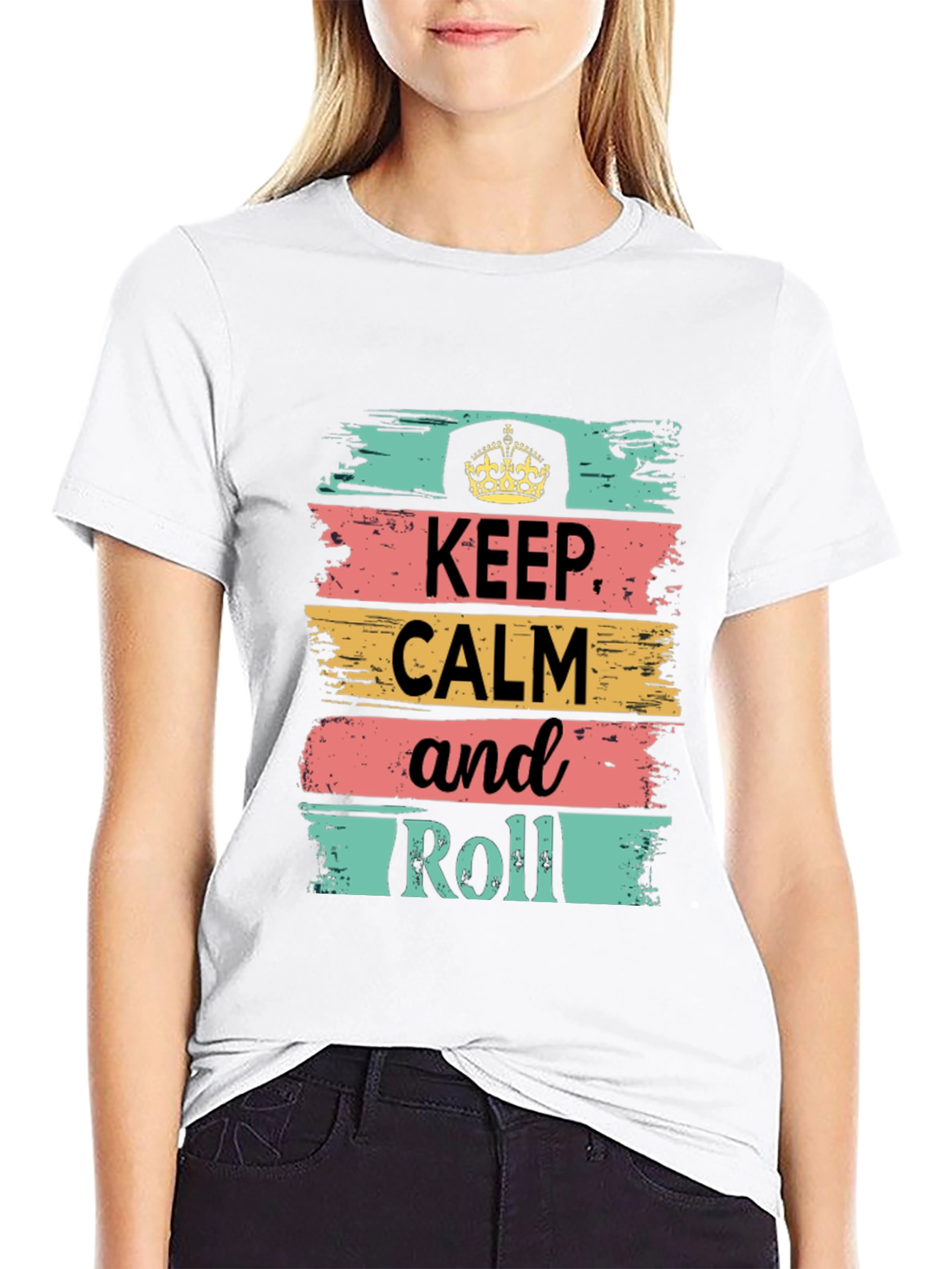 Keep Calm and Roll Graphic T-Shirt