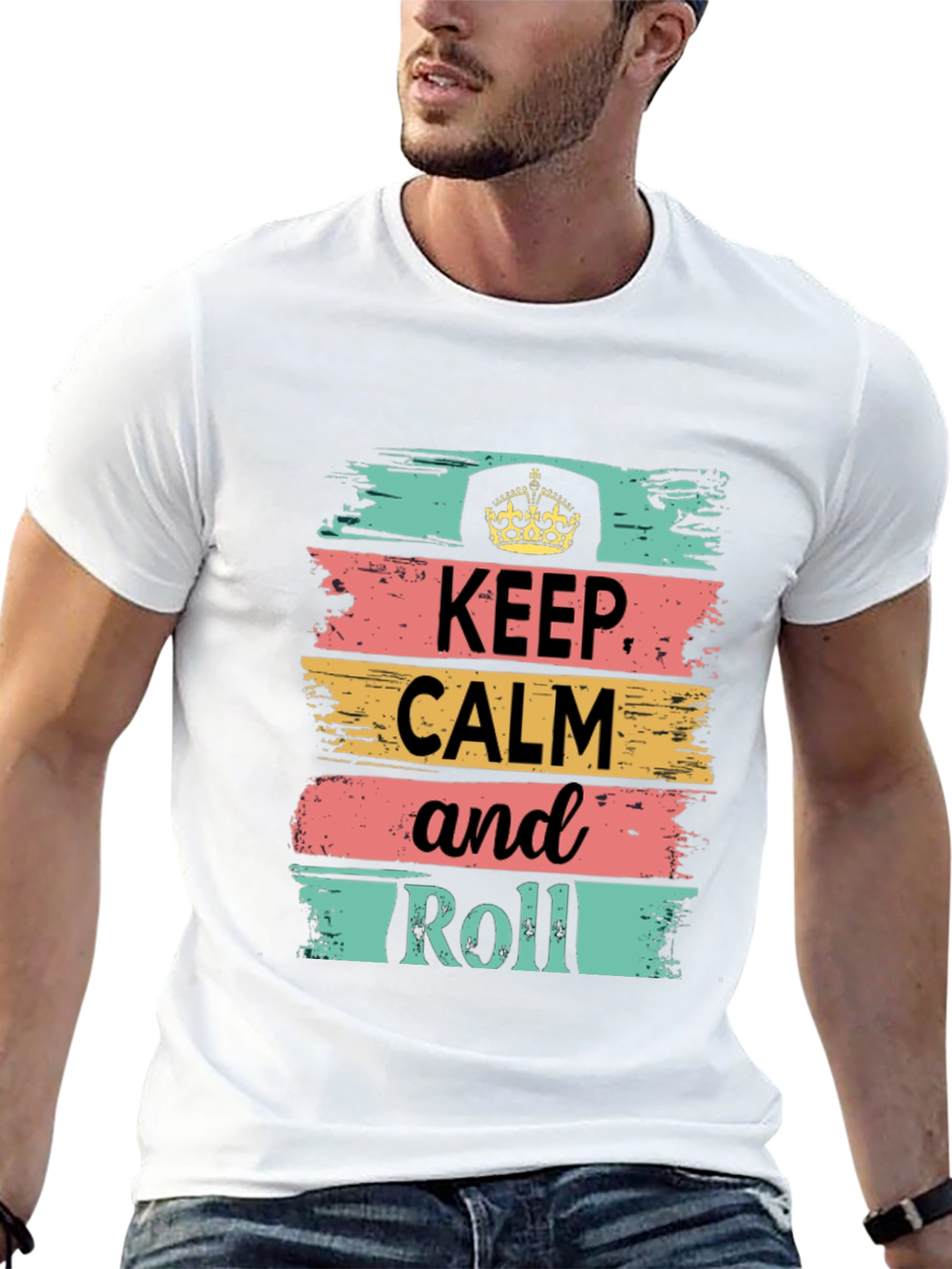 Keep Calm and Roll Graphic T-Shirt