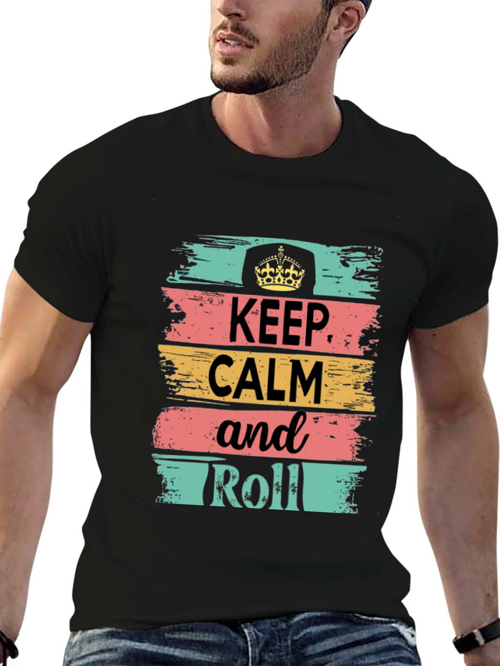 Keep Calm and Roll Graphic T-Shirt