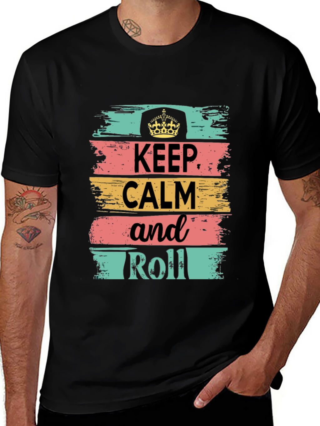Keep Calm and Roll Graphic T-Shirt