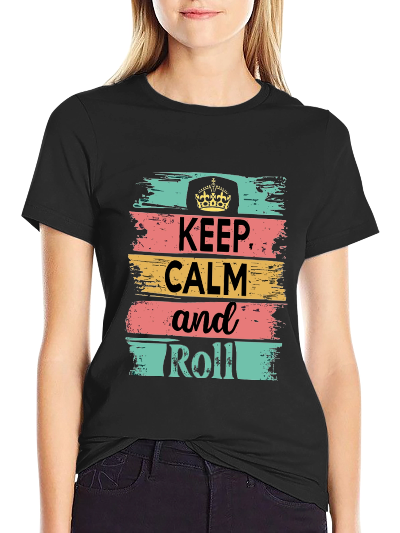 Keep Calm and Roll Graphic T-Shirt
