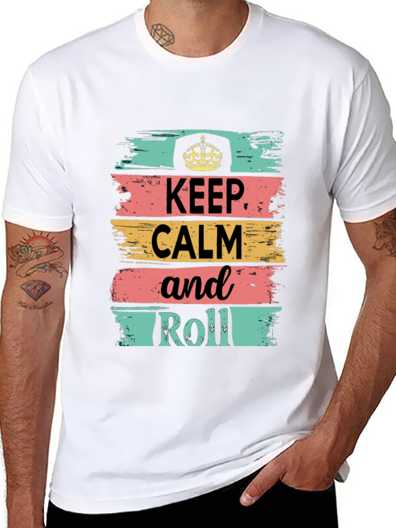 Keep Calm and Roll Graphic T-Shirt