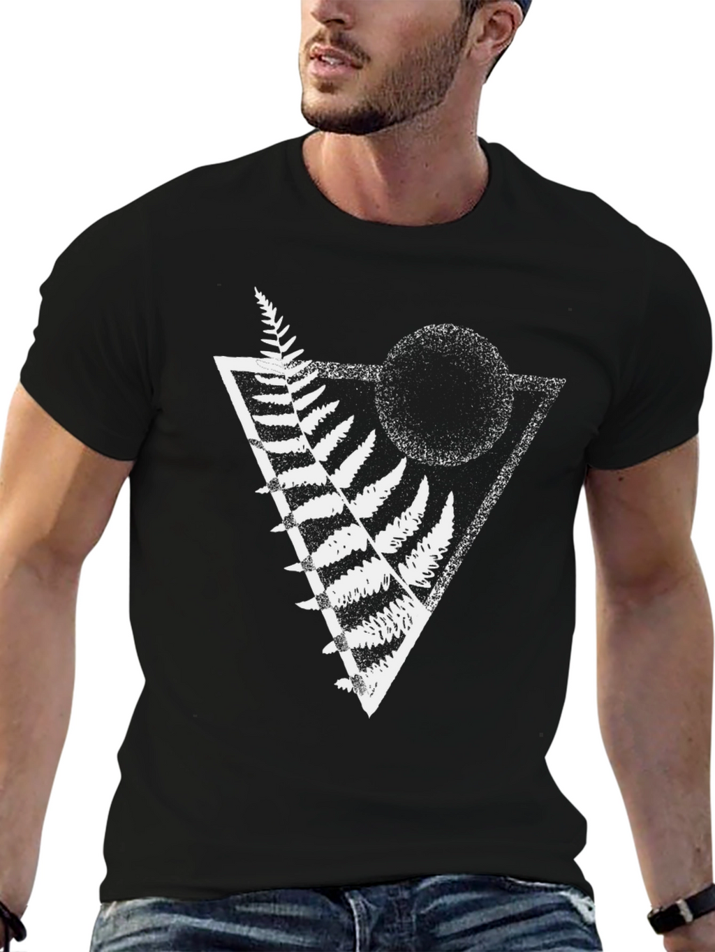 Geometric Fern Graphic Tee - Stylish Menswear