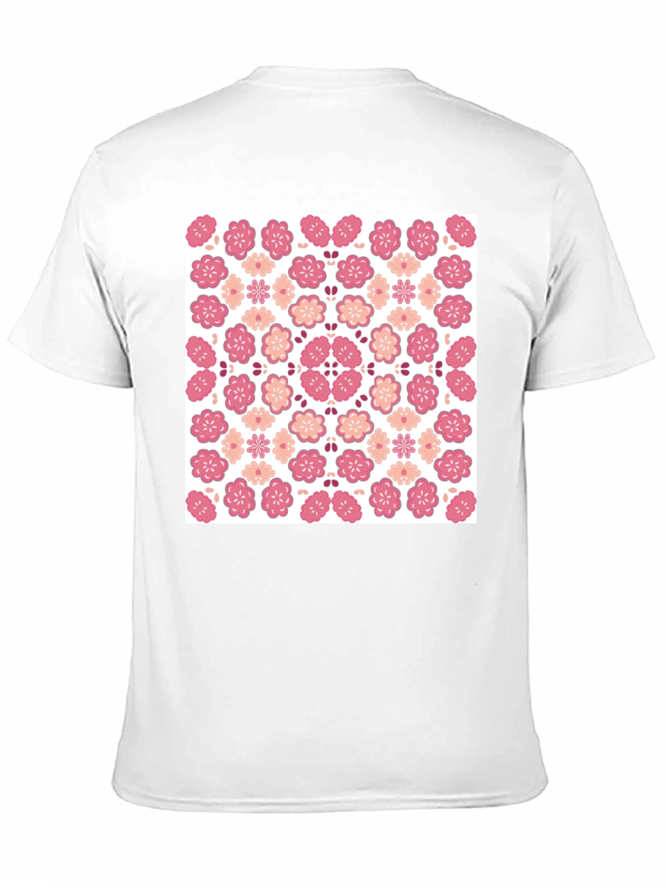 Floral Blossom Print Black Crew Neck Tee