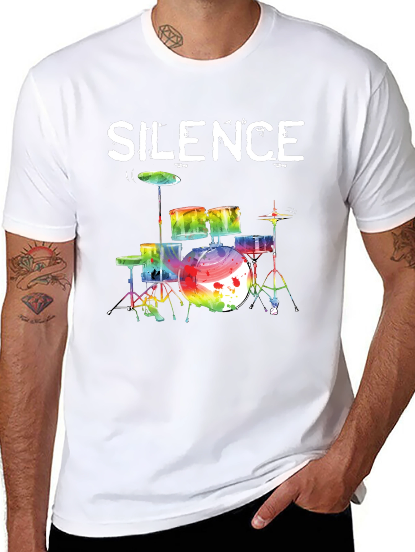 Silence Drums Graphic Tee - Music Lover Shirt