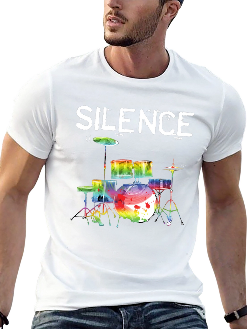 Silence Drums Graphic Tee - Music Lover Shirt
