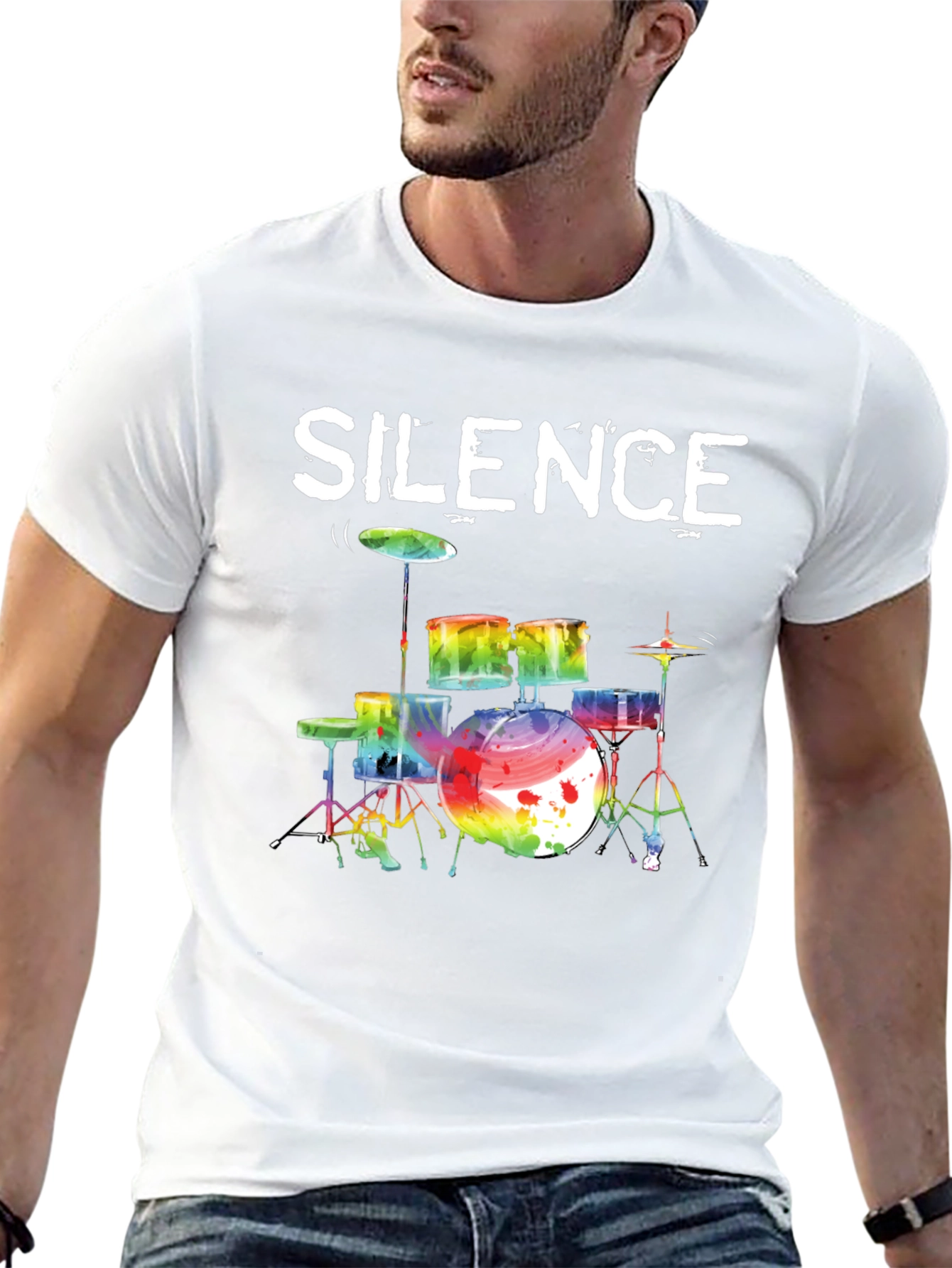 Silence Drums Graphic Tee - Music Lover Shirt