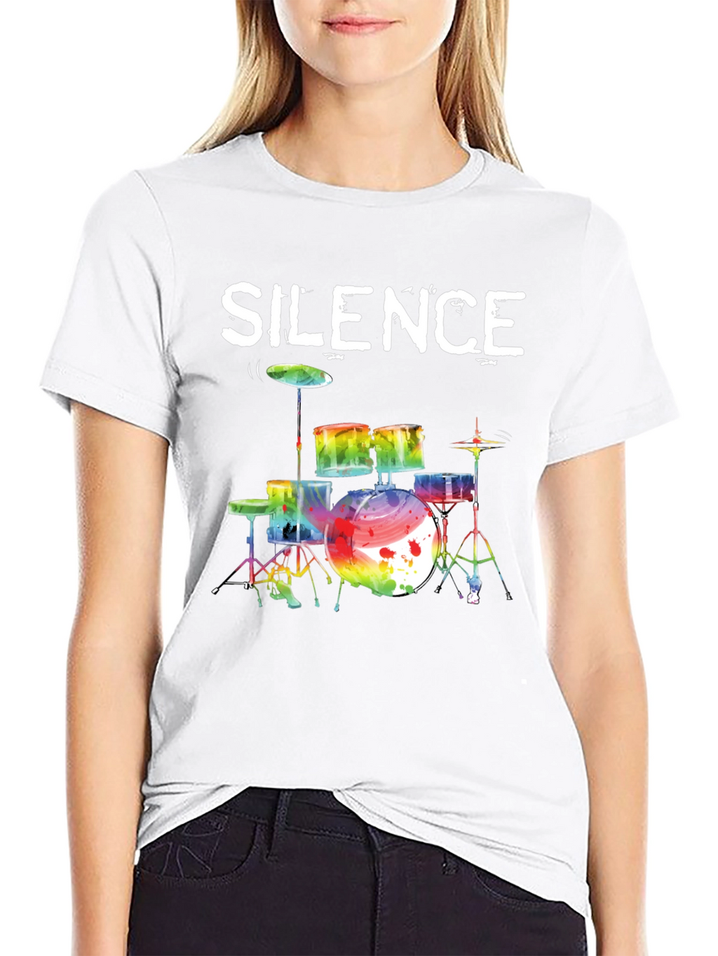 Silence Drums Graphic Tee - Music Lover Shirt
