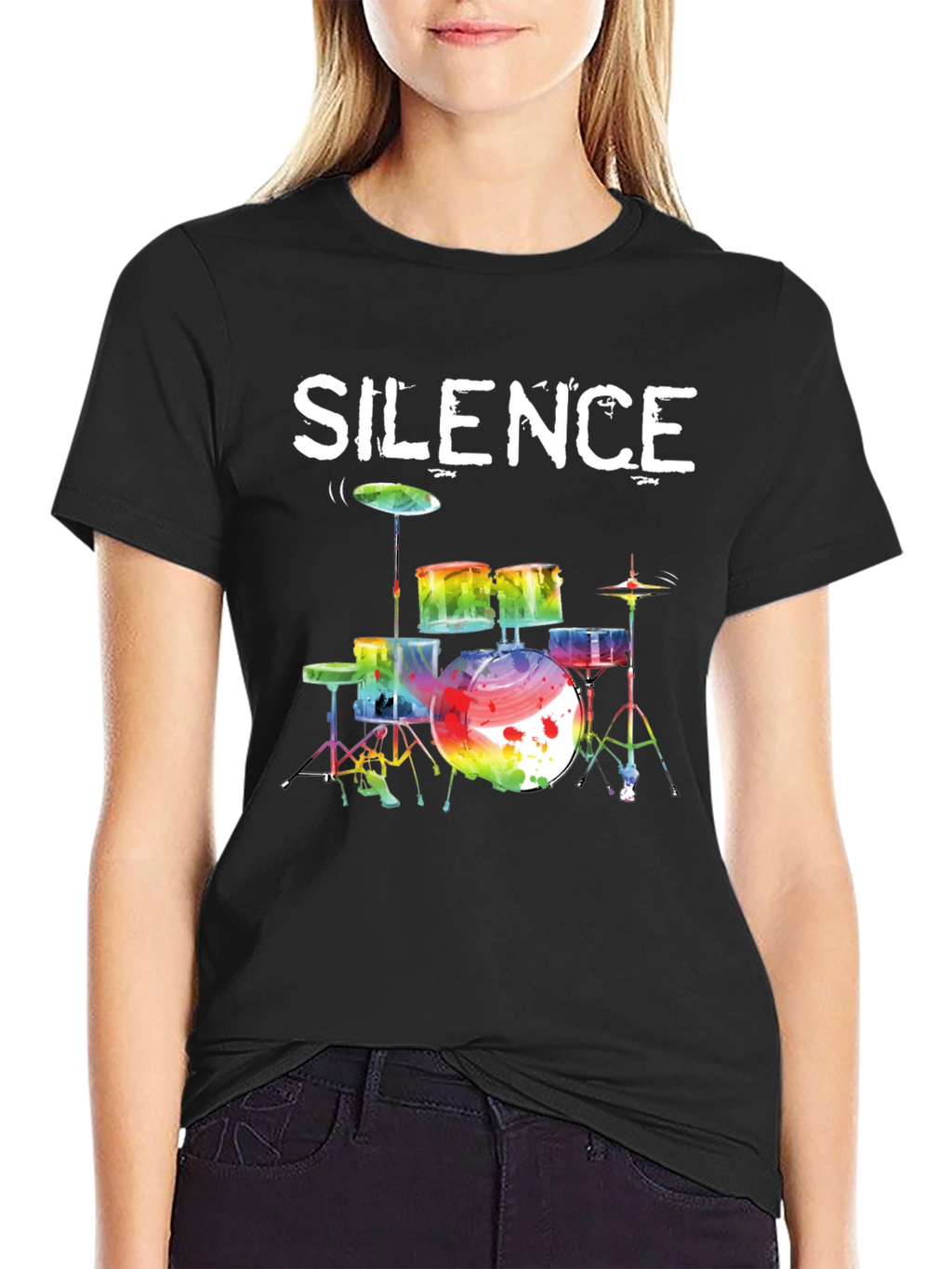Silence Drums Graphic Tee - Music Lover Shirt
