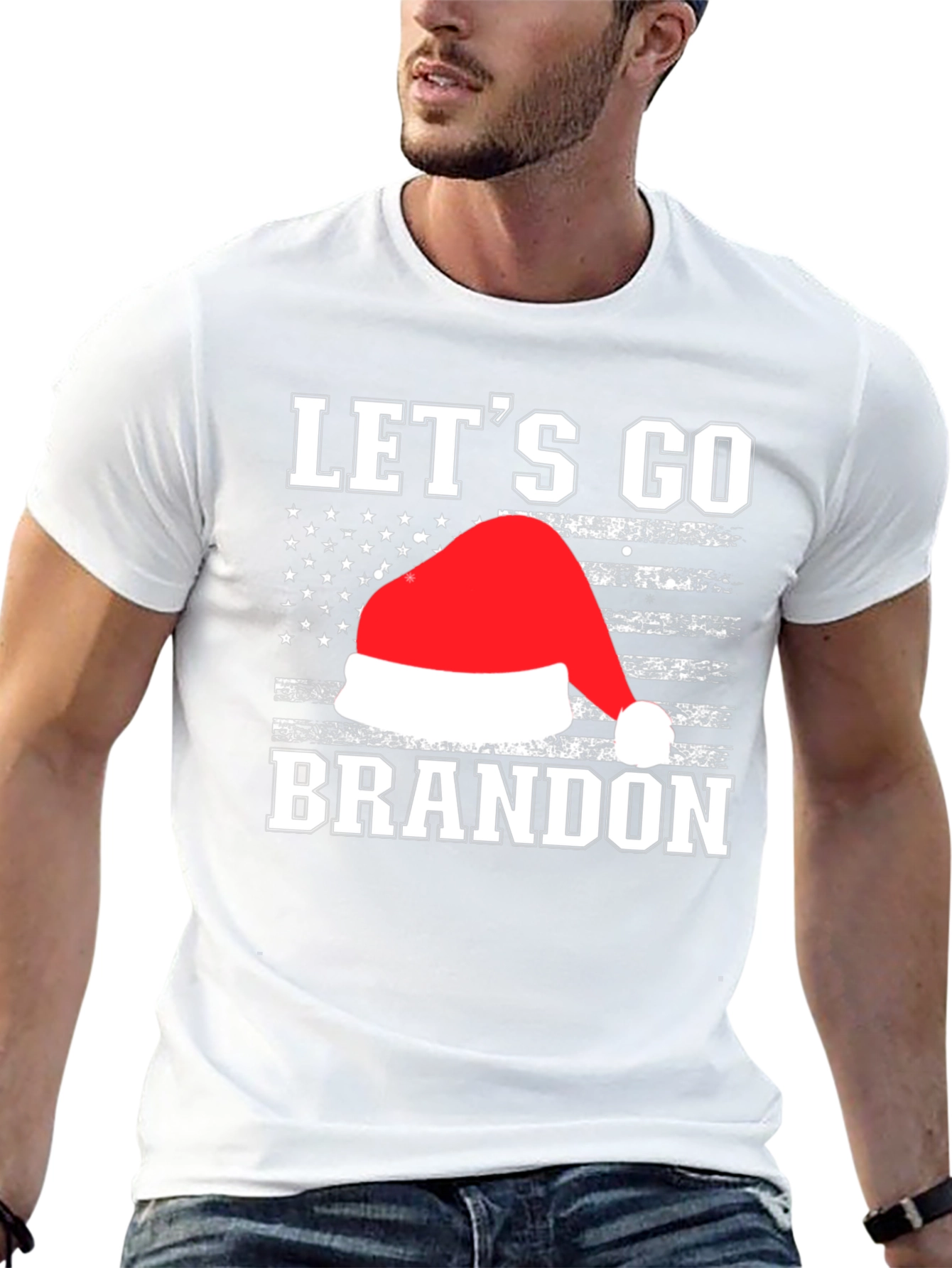 Lets Go Brandon Santa Hat T-Shirt