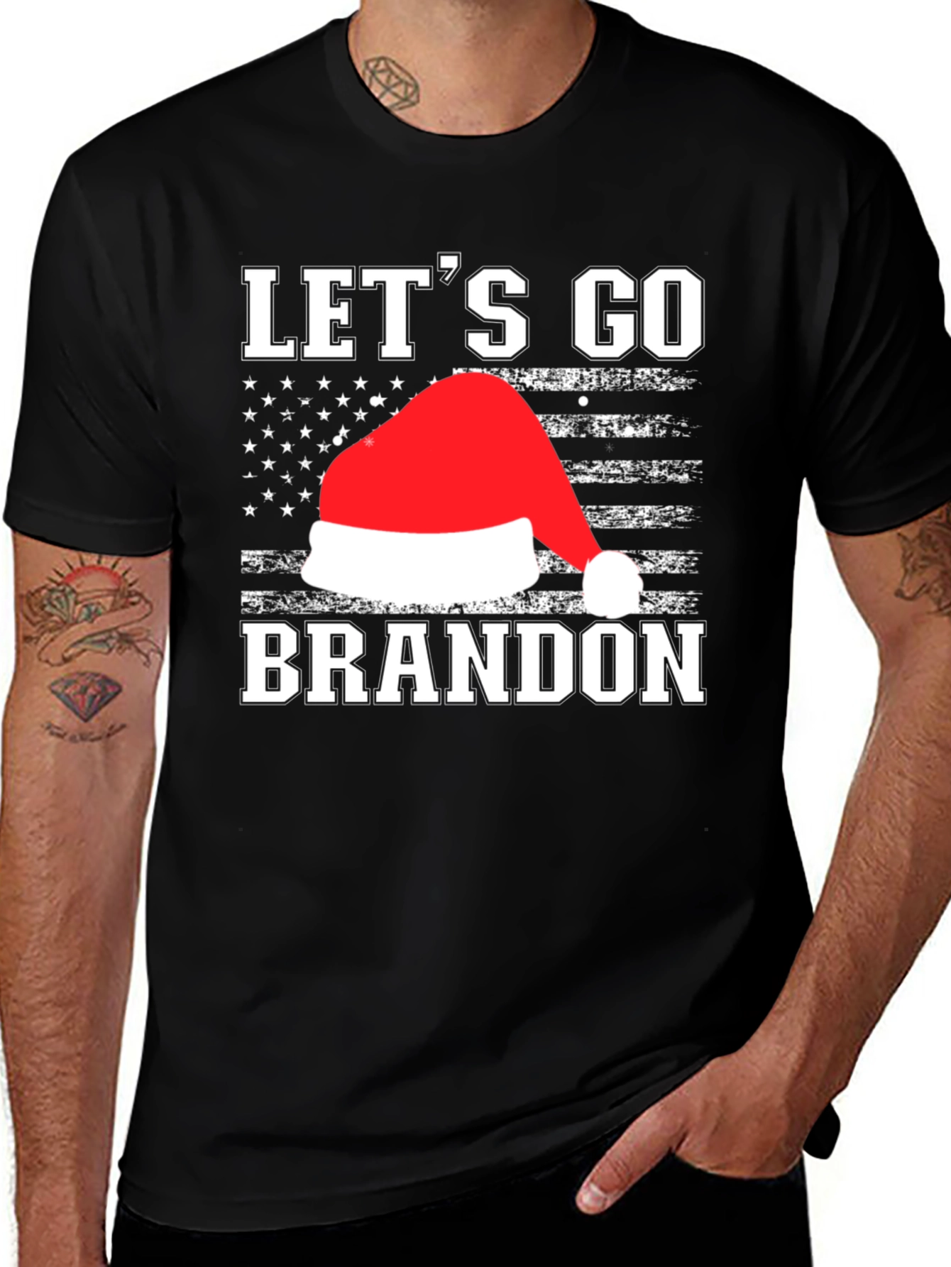 Lets Go Brandon Santa Hat T-Shirt