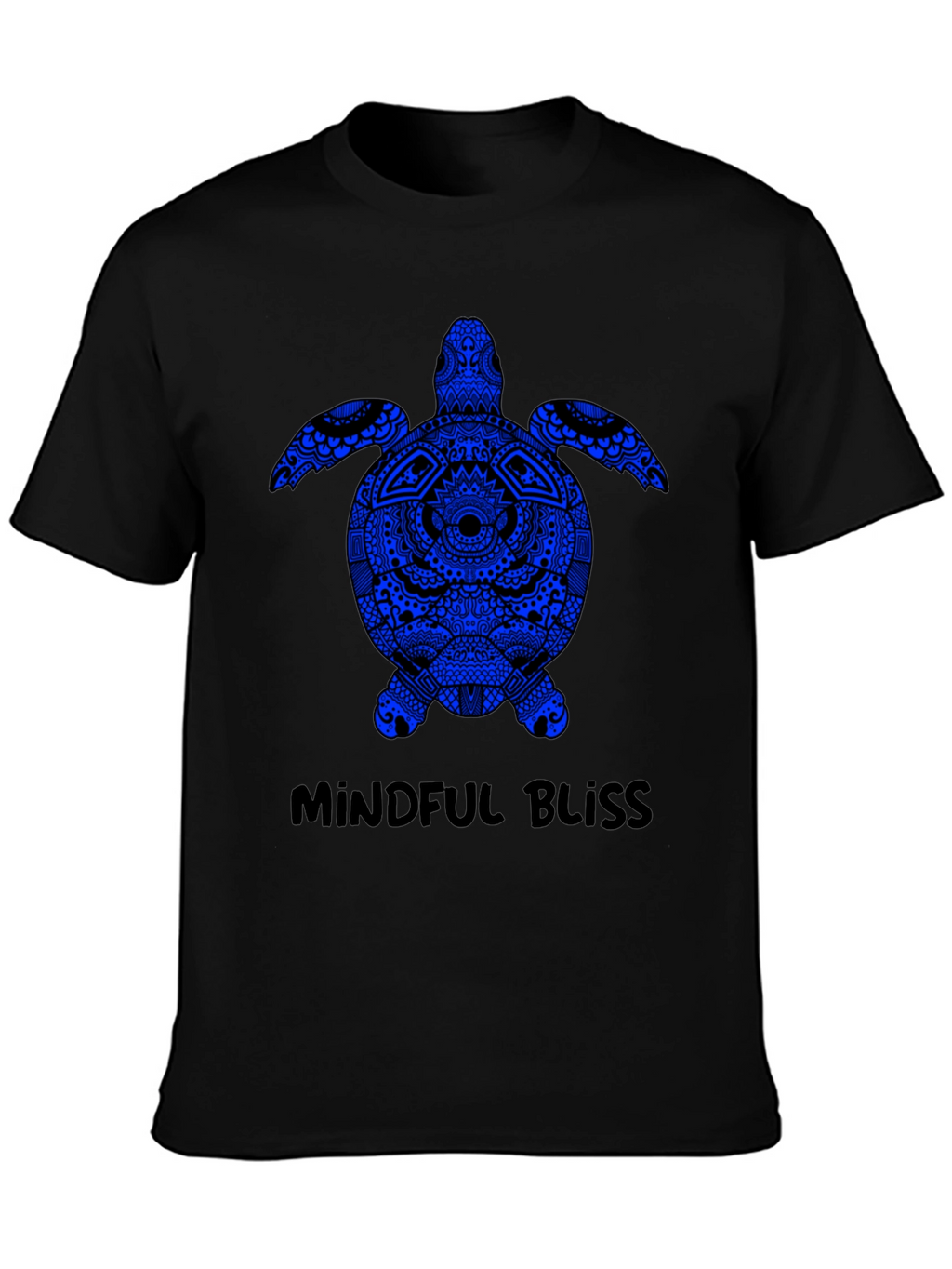 Mindful Bliss Sea Turtle Graphic Tee - Black