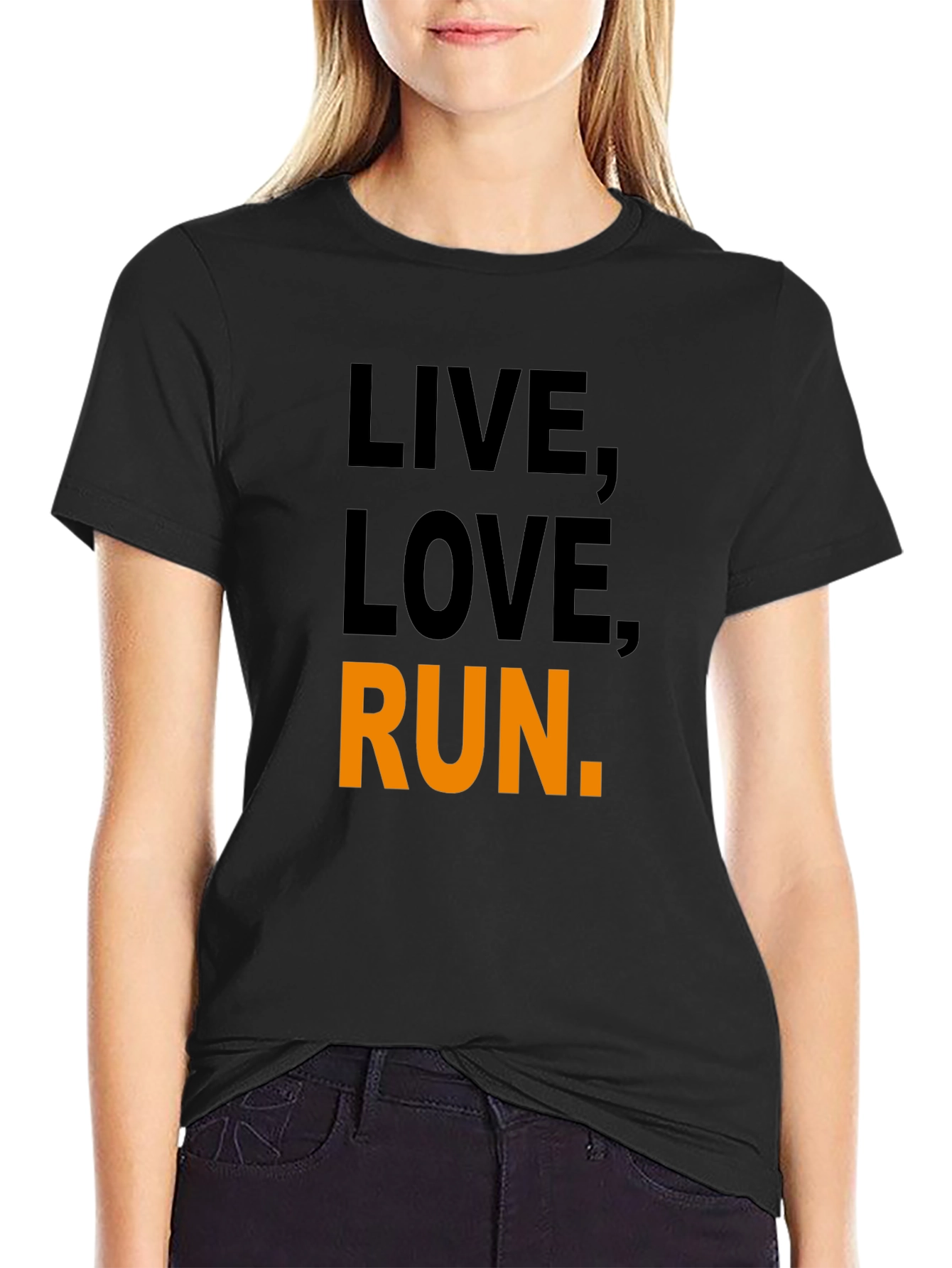 Live Love Run Graphic Tee - Black