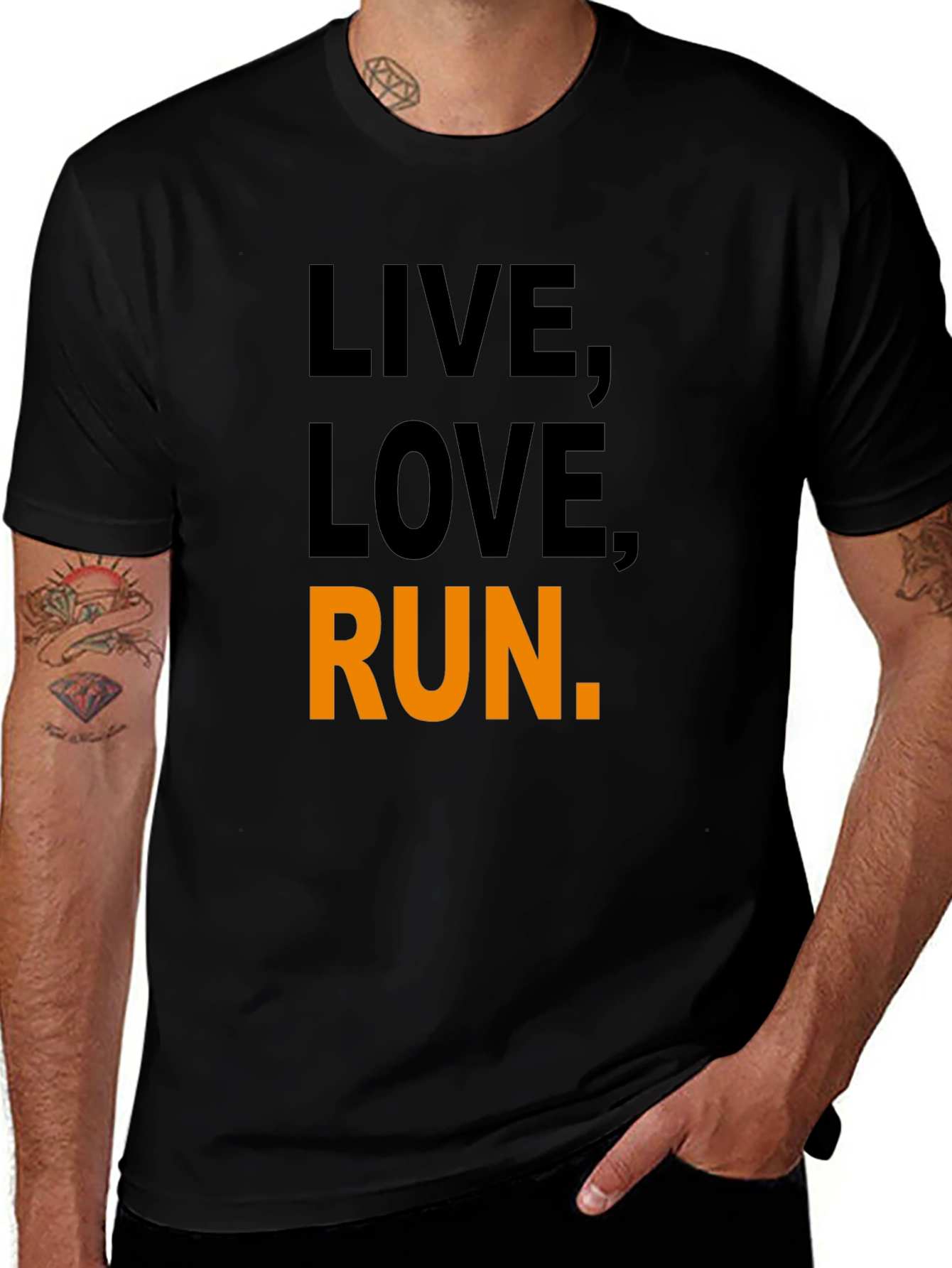 Live Love Run Graphic Tee - Black