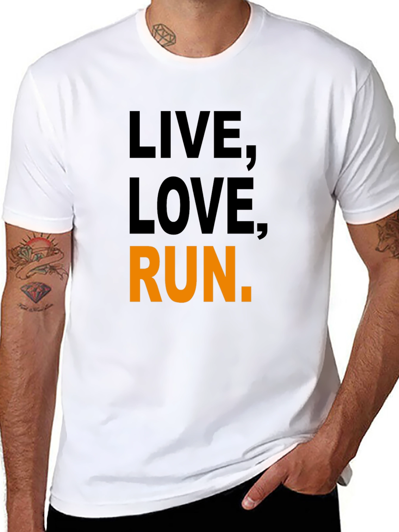 Live Love Run Graphic Tee - Black