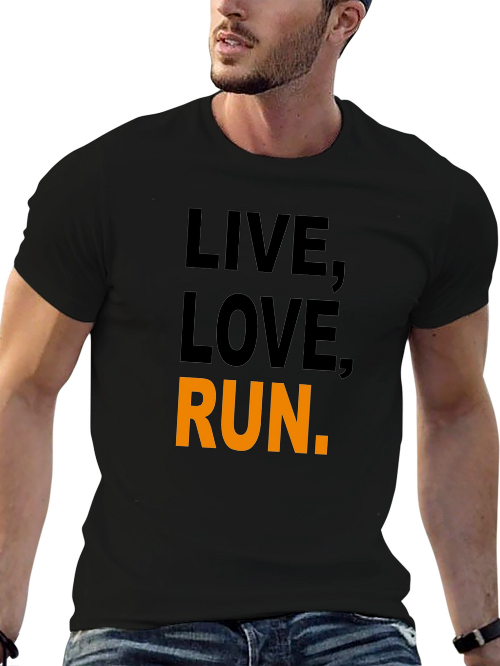 Live Love Run Graphic Tee - Black
