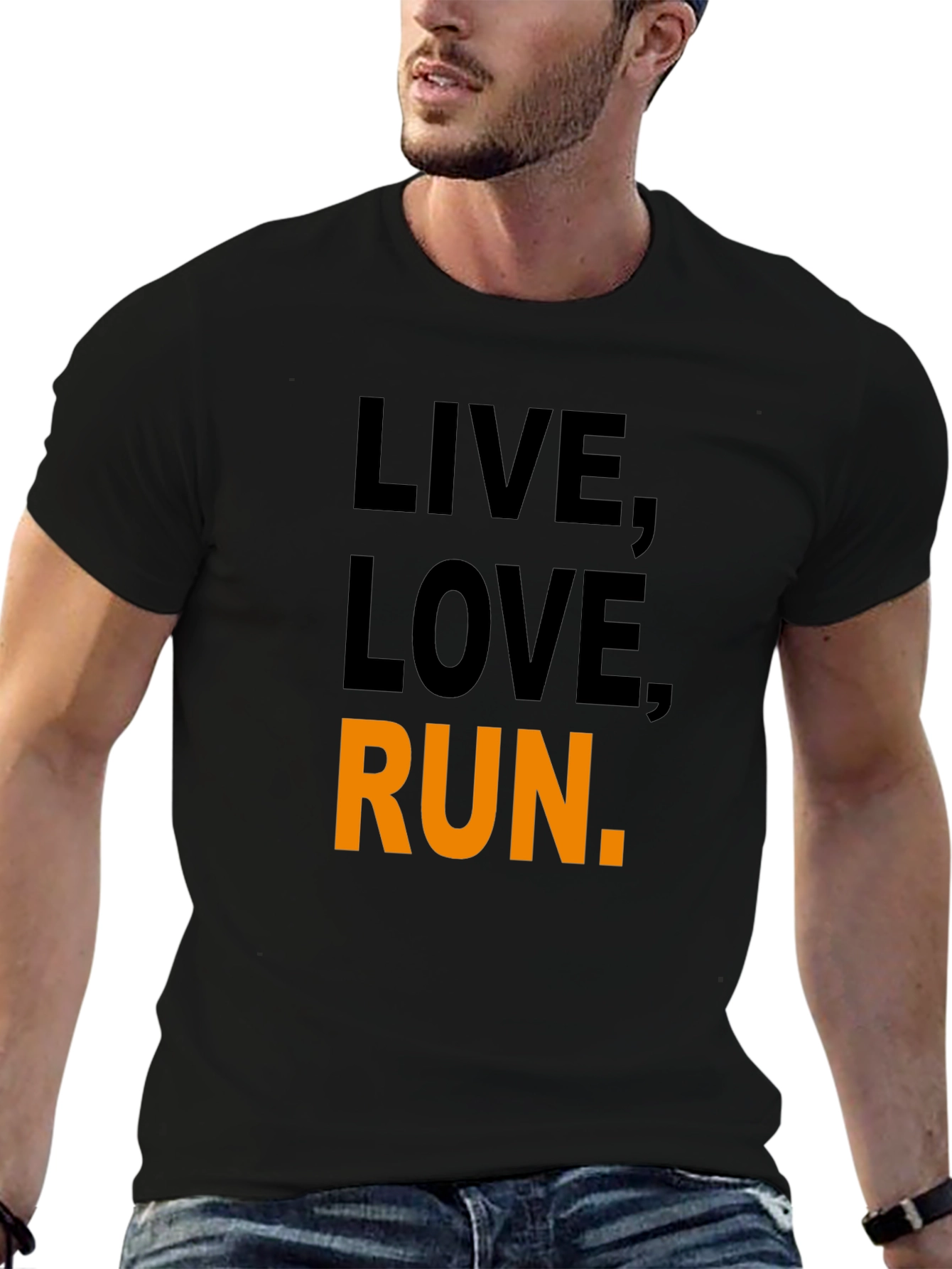 Live Love Run Graphic Tee - Black