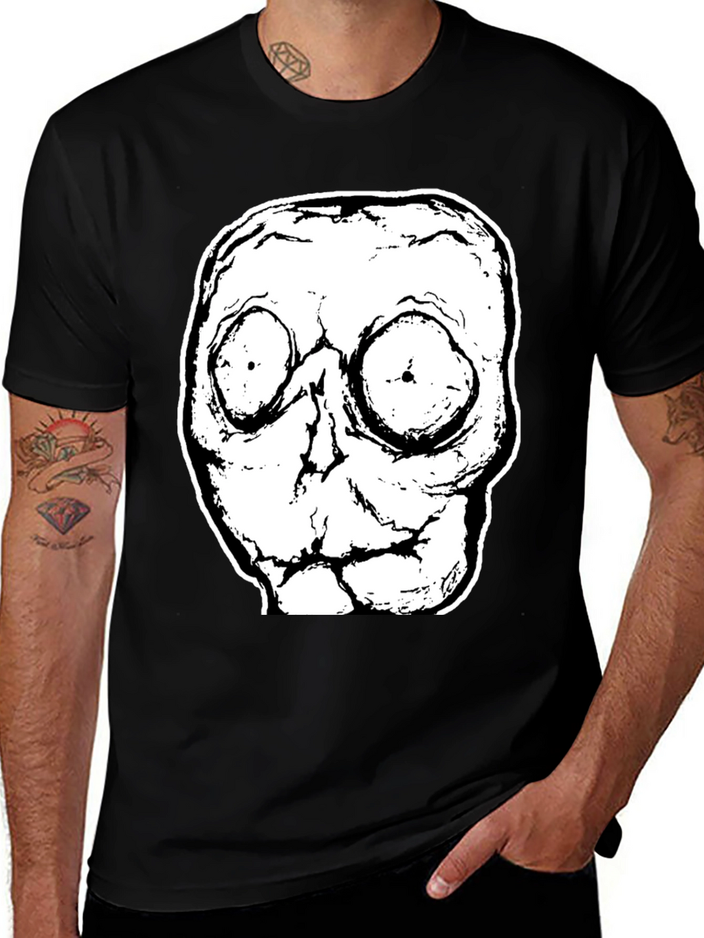 Creepy Skull Graphic Tee - Unisex Black T-Shirt