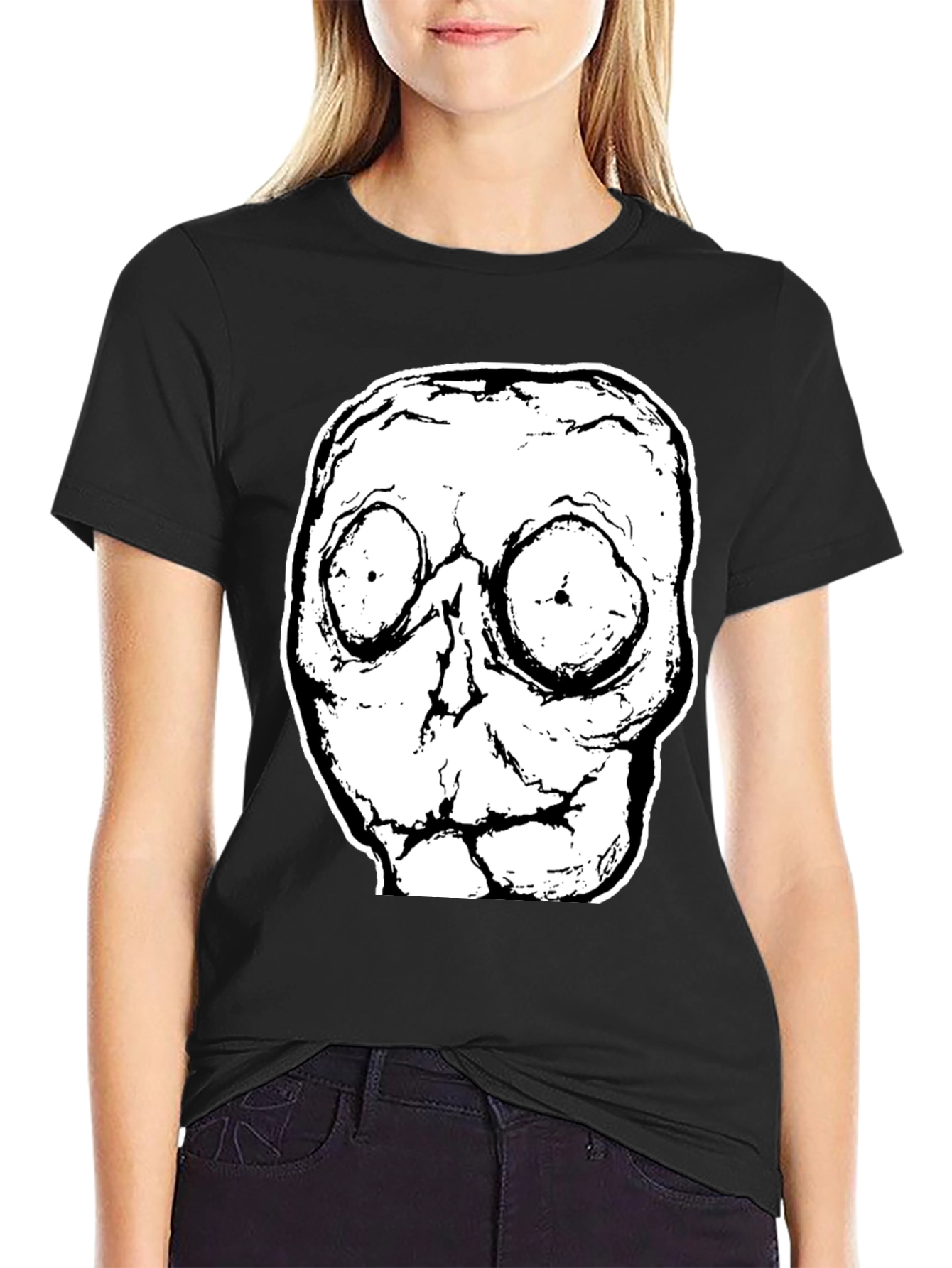 Creepy Skull Graphic Tee - Unisex Black T-Shirt