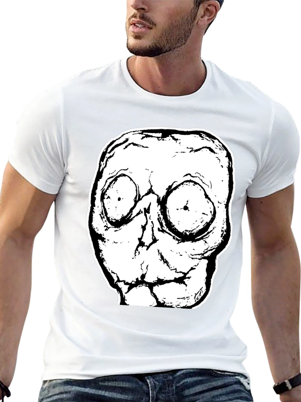 Creepy Skull Graphic Tee - Unisex Black T-Shirt