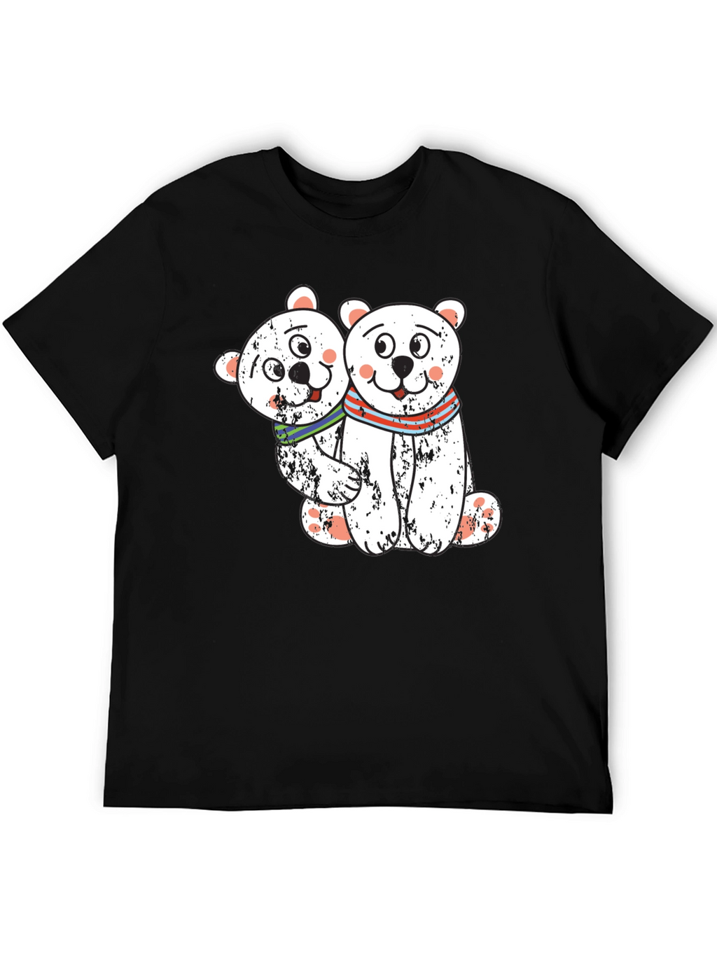 Cute Bear Couple Black T-Shirt