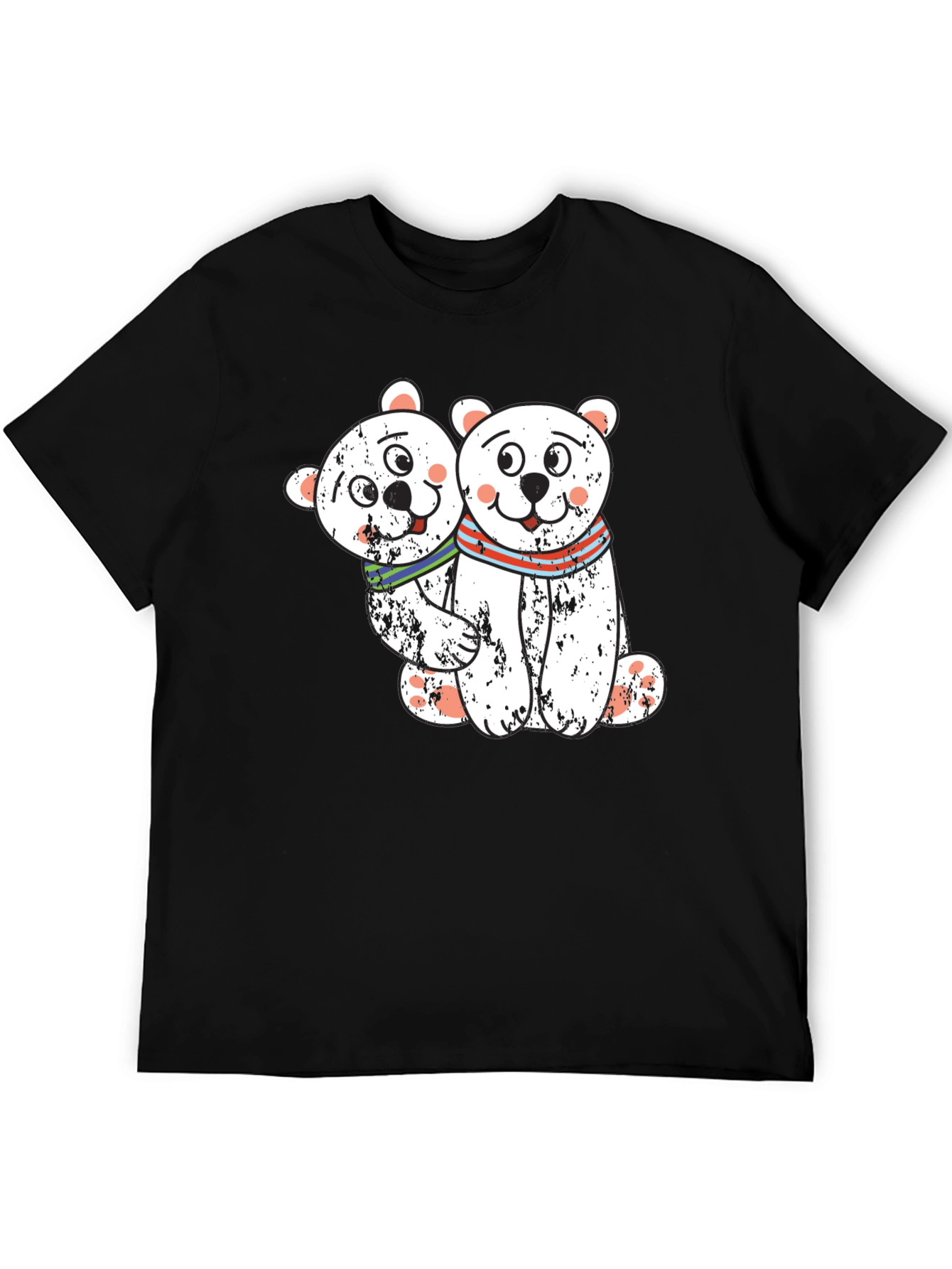 Cute Bear Couple Black T-Shirt