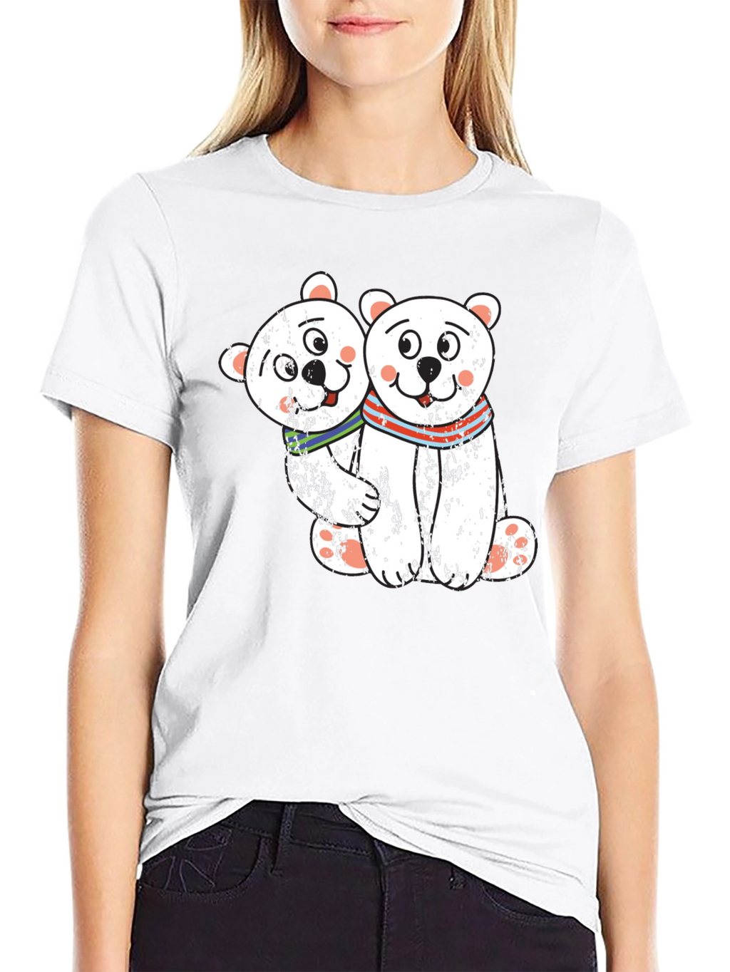 Cute Bear Couple Black T-Shirt