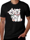 Cute Bear Couple Black T-Shirt