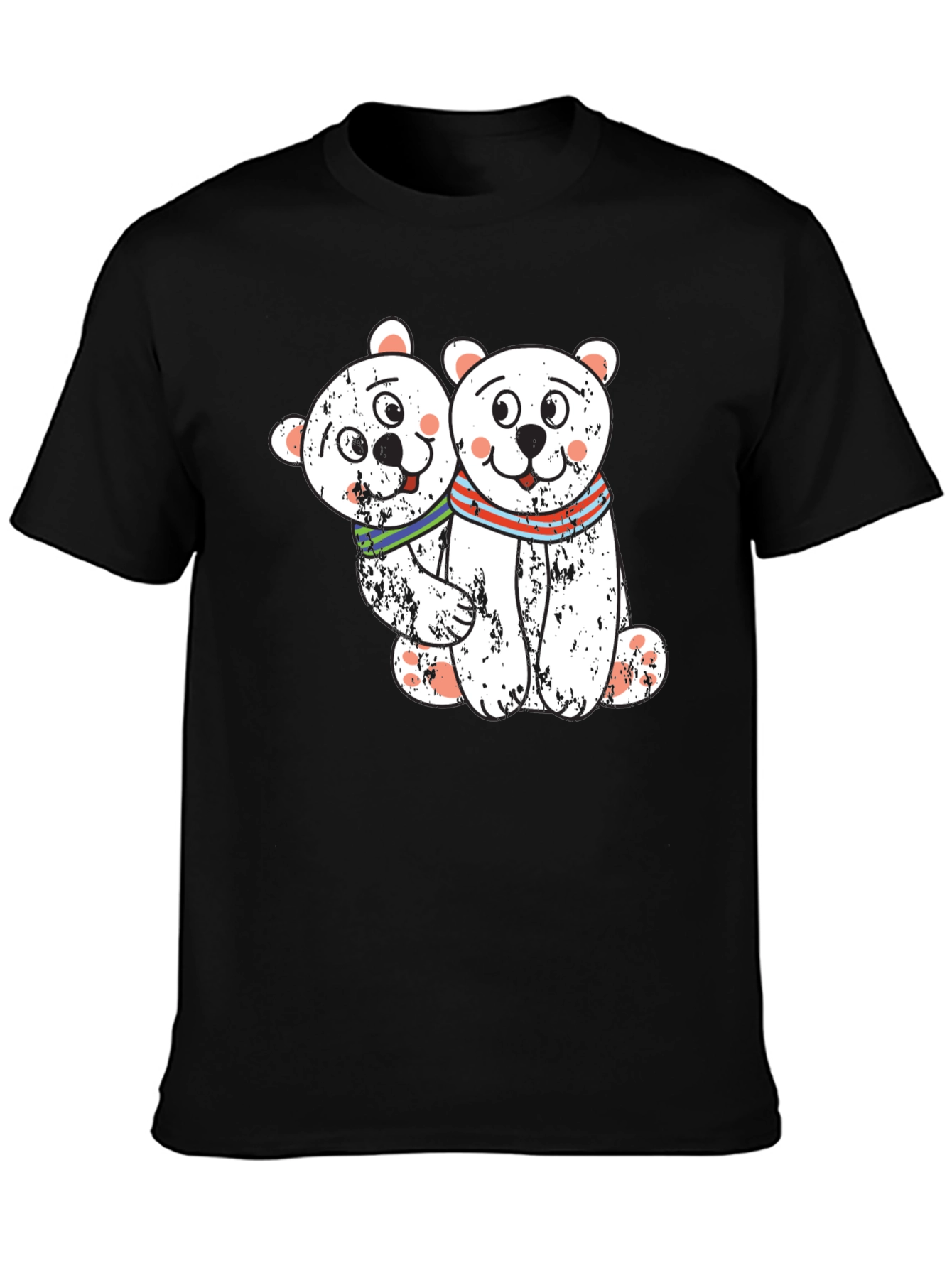 Cute Bear Couple Black T-Shirt