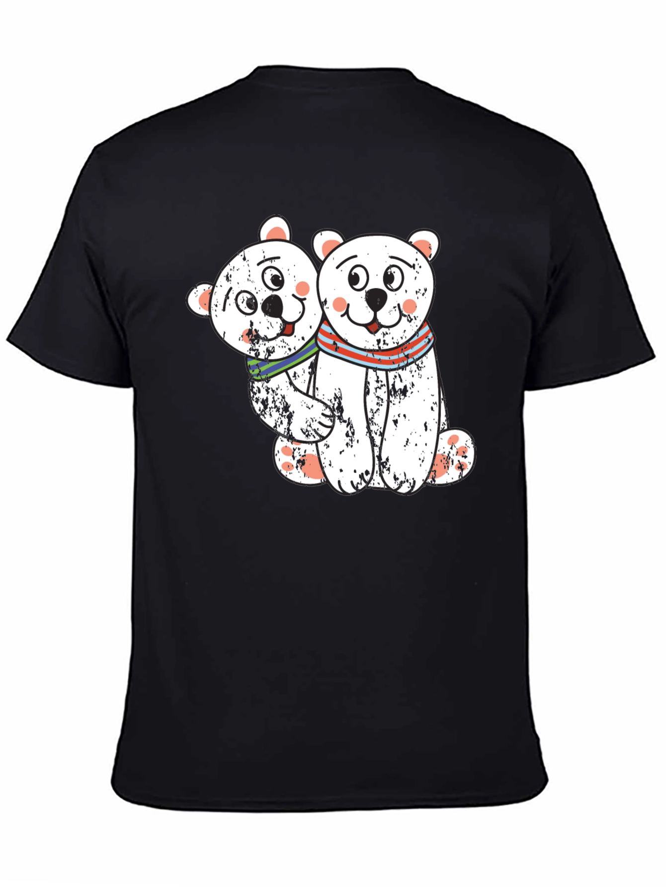 Cute Bear Couple Black T-Shirt