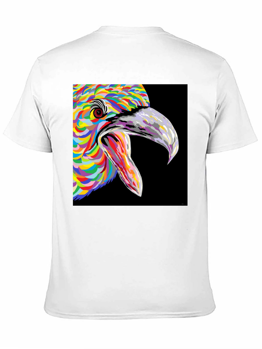 Vibrant Bird Art Graphic Tee - Black Unisex T-Shirt