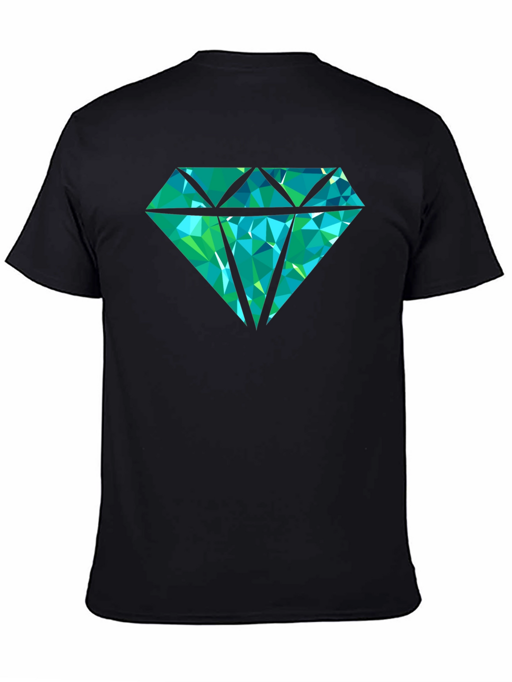 Geometric Diamond Graphic Print Tee - Black