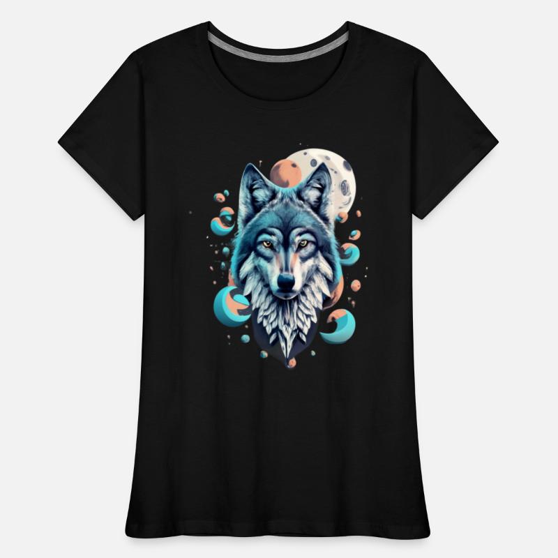 Portrait of a wolf in space